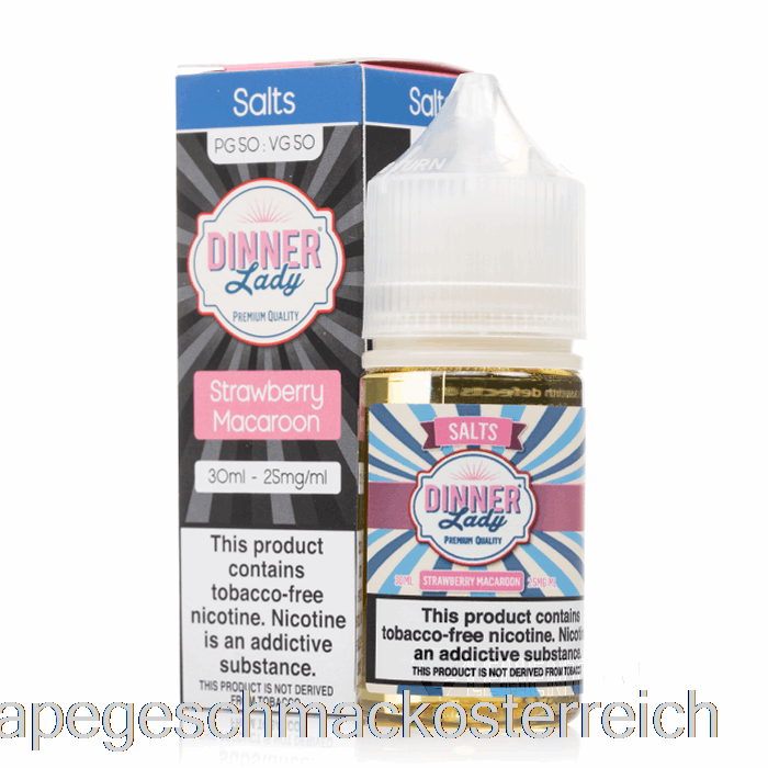 Erdbeer-Makronen-Salze – Vape Dinner Lady E-Liquid – 30 Ml, 50 Mg Vape-Geschmack